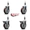 Service Caster 5'' Maroon Poly Wheel Swivel 7/8'' Expanding Stem Caster Set 2 Brakes, 4PK SCC-EX20S514-PPUB-MRN-2-PLB-2-78 - alternate 2